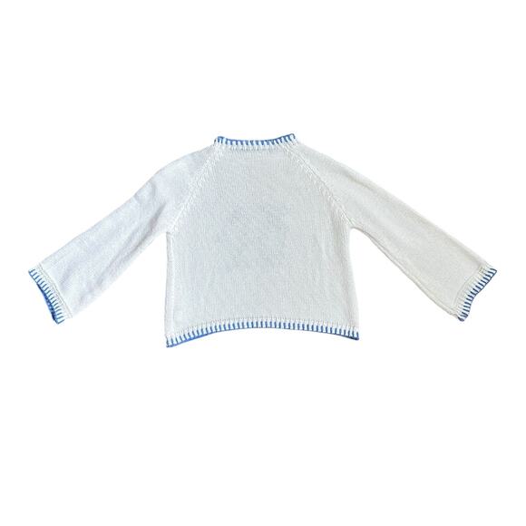 Forever 21 White Blue Whale Embroidered Knit Sweater Women’s M EU 38 US 6 - Picture 6 of 8